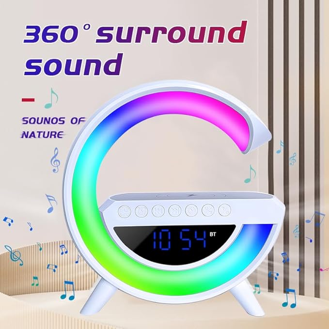 Sveglia ricarica Wireless RGB con Cassa Musica