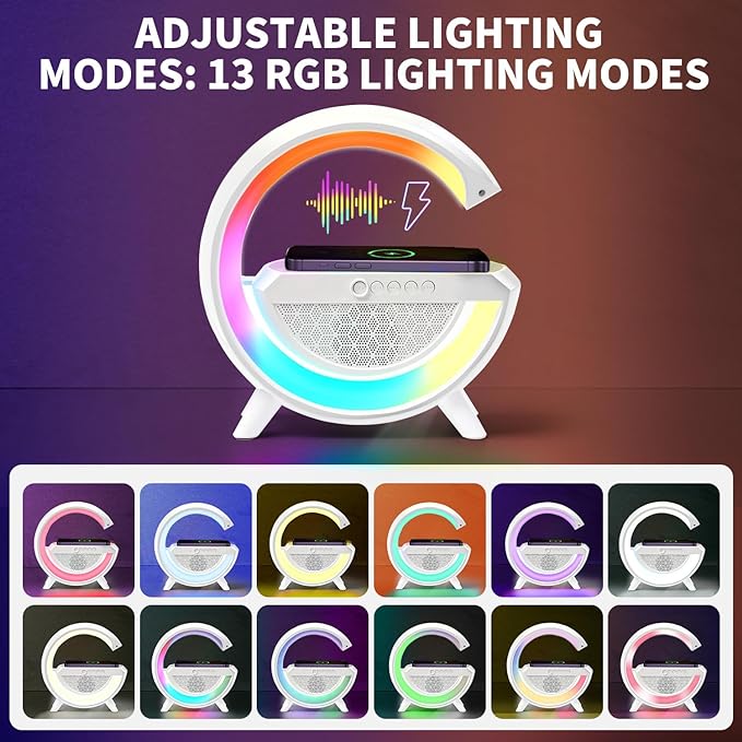 Sveglia ricarica Wireless RGB con Cassa Musica