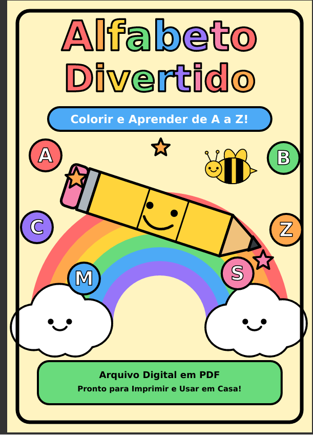 Alfabeto Divertido: Colorir e Aprender de A a Z!