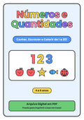 Números e Quantidades: Contar, Escrever e Colorir de 1 a 20!