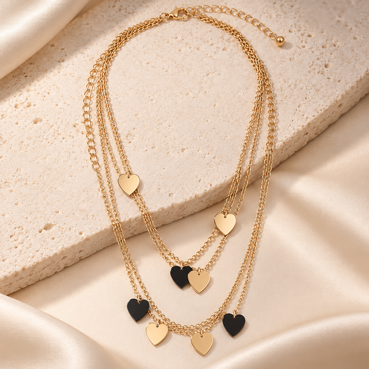 Collana Dorata con Cuori