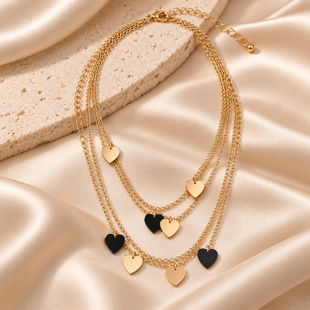 Collana Dorata con Cuori