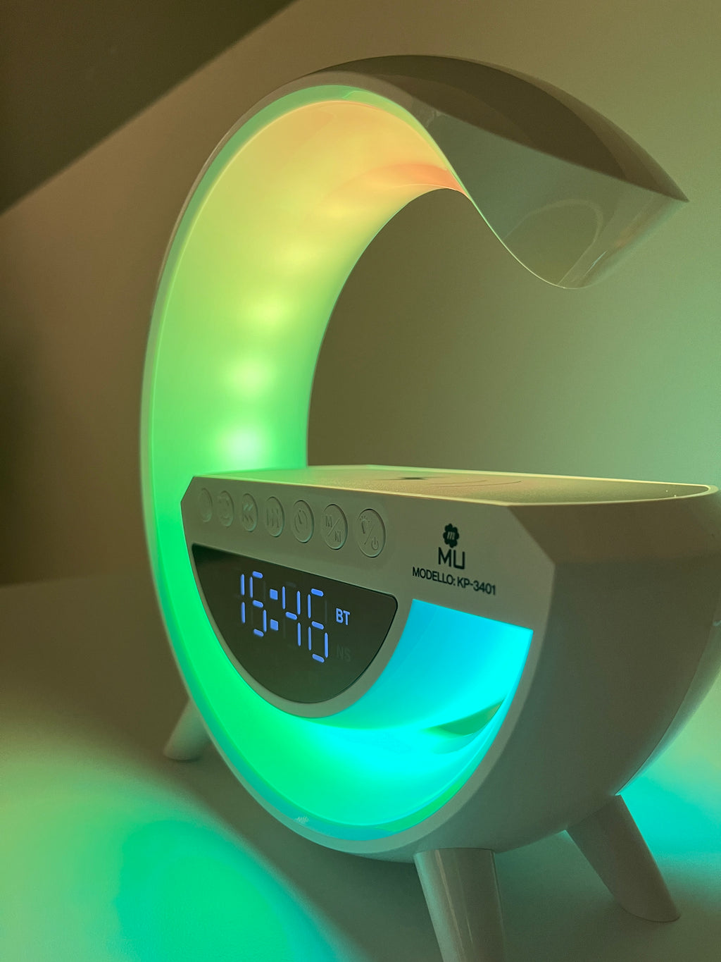 Sveglia ricarica Wireless RGB con Cassa Musica