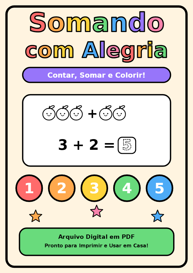 Somando com Alegria: Contar, Somar e Colorir!