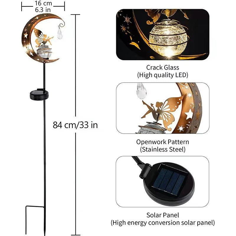 lampada solare d giardino con fate