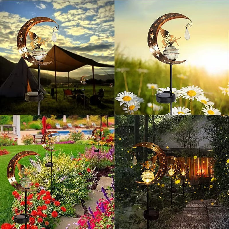 lampada solare d giardino con fate