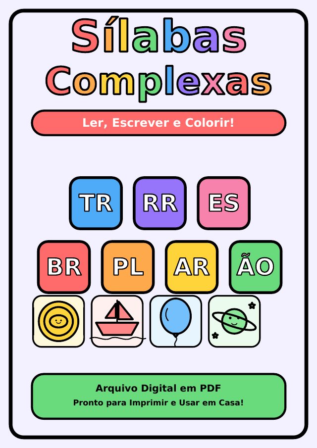 Sílabas Complexas: Ler, Escrever e Colorir!